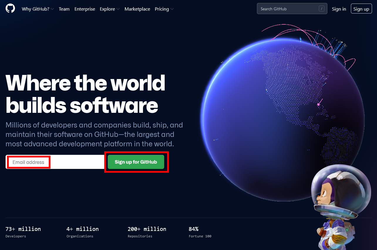 GitHubのアカウント作成