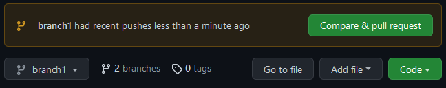 ブランチにプッシュ